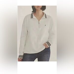 Nautica marshmallow color/ off white Quarter-Zip Pullover